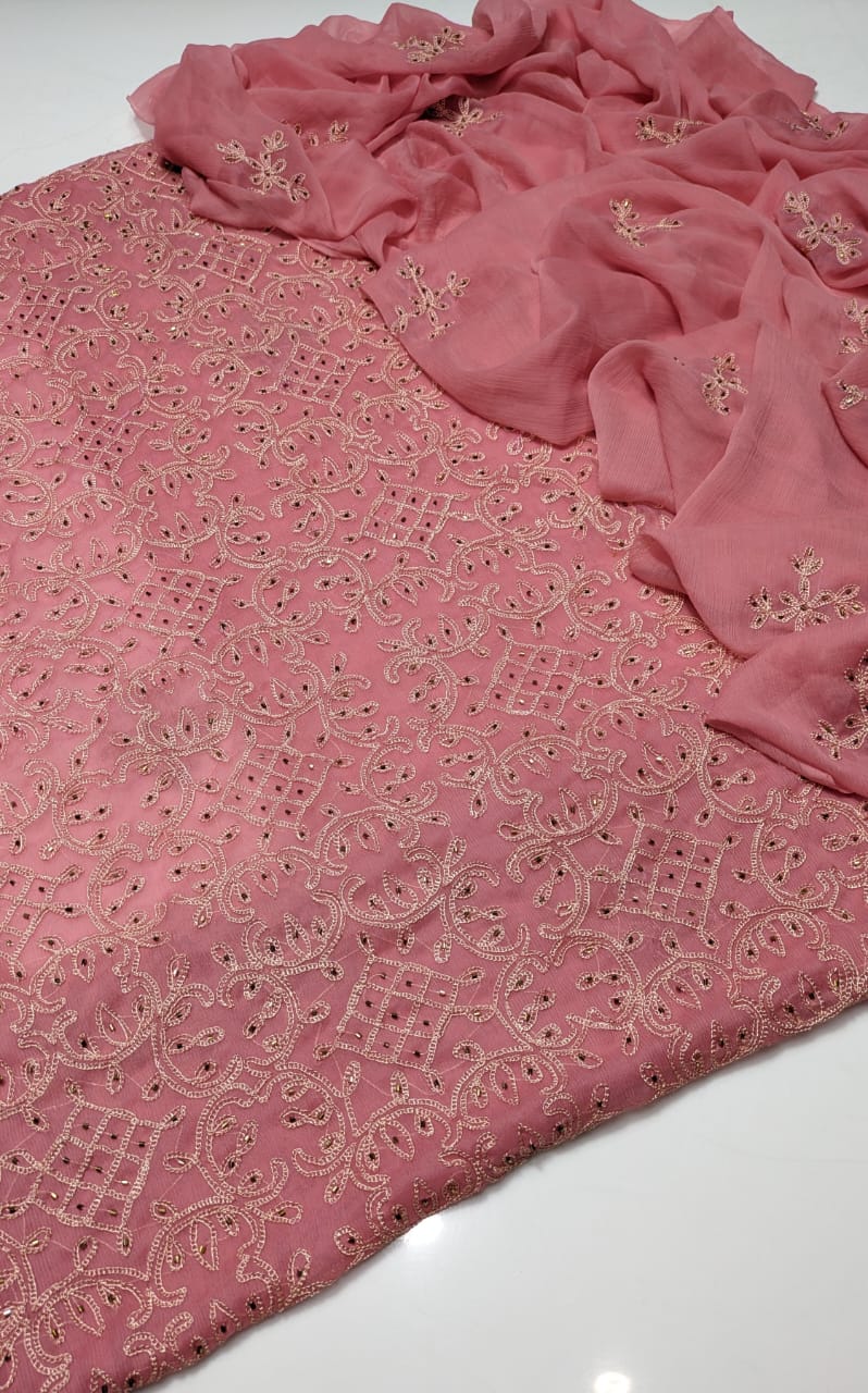 β¨ Bamber Chiffon Collection 2026 β Soft Crinkle 2-Piece Heavy Handwork Suit