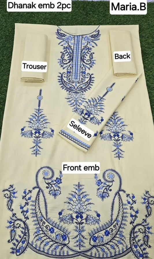 Premium Embroidered Dhanak 2-Piece Winter Suit – Off-White Collection 🤍