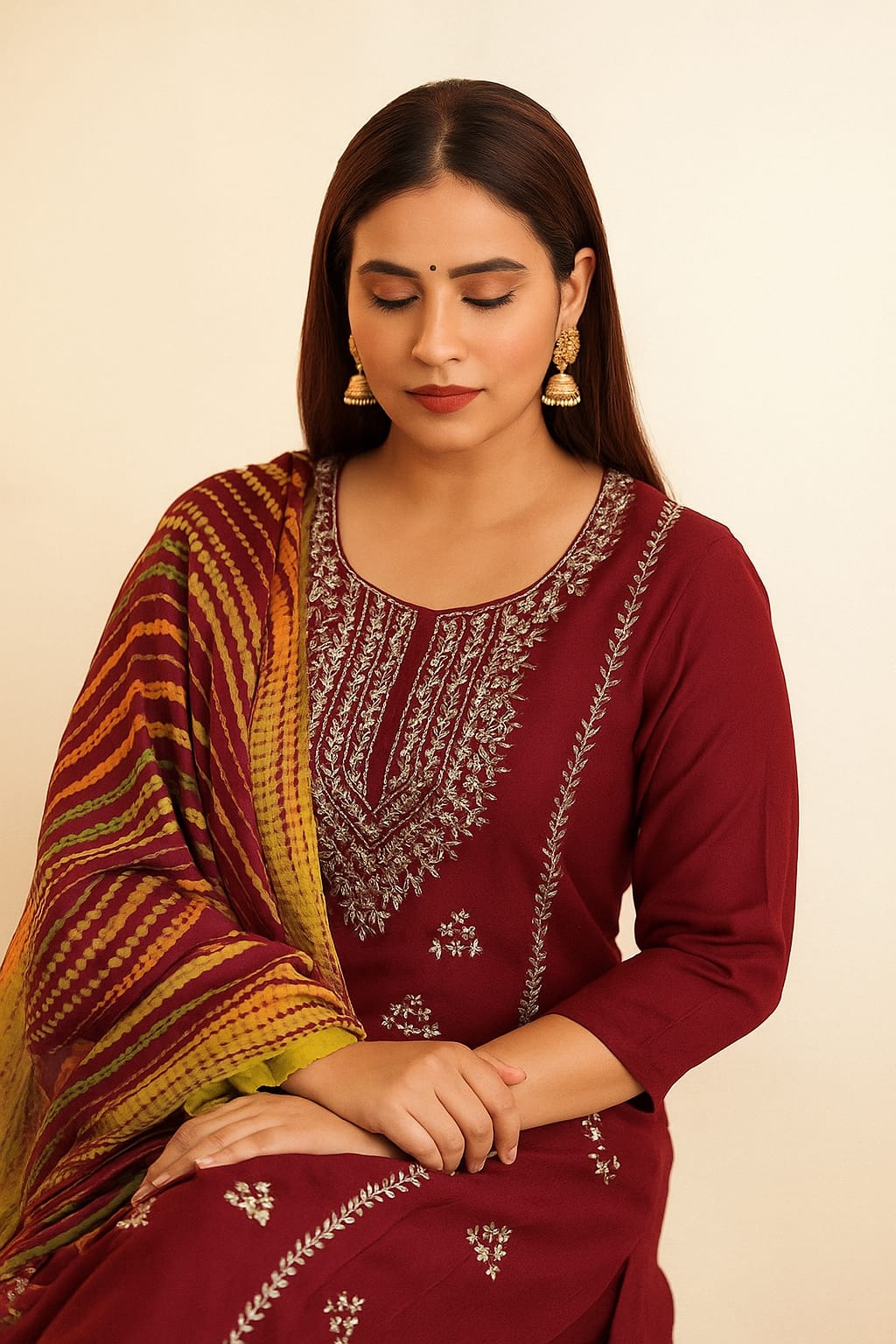 ✨ New Collection 2026 – Pure Lawn 3PC Suit with Handmade Gotta Gala & Tie & Dye Dupatta #4