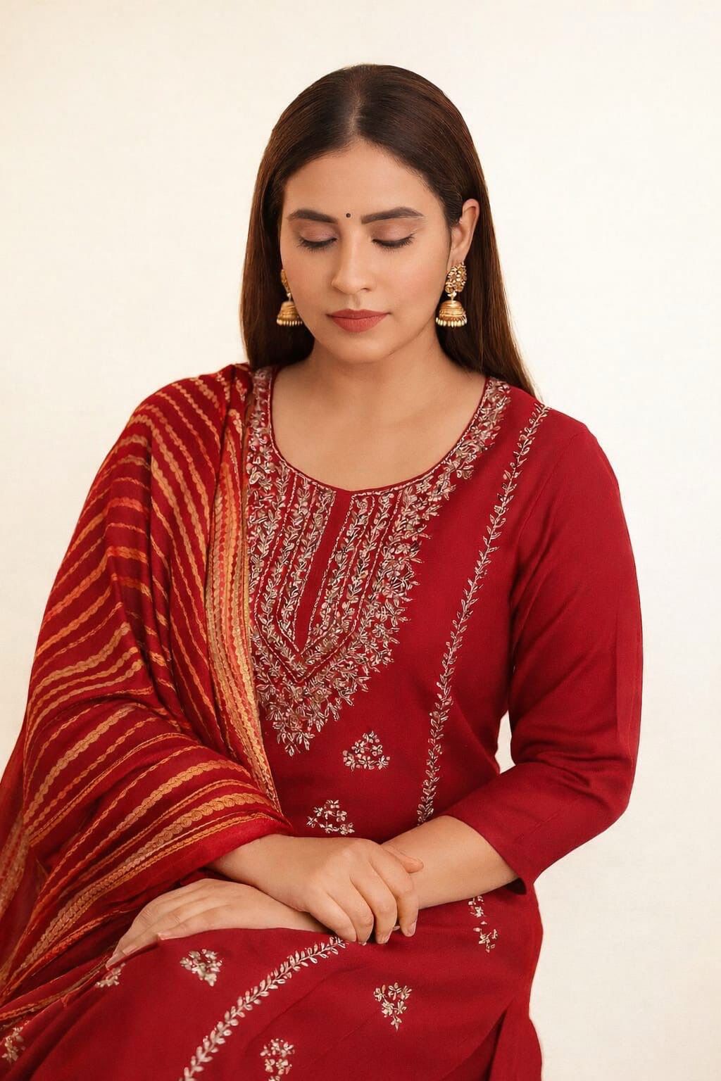 ✨ New Collection 2026 – Pure Lawn 3PC Suit with Handmade Gotta Gala & Tie & Dye Dupatta #4