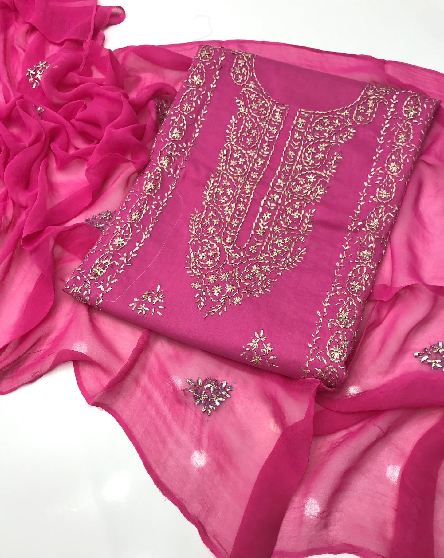 GTM Lawn Embroidered Gotta Work 3 Piece Suit with Chiffon Dupatta #3