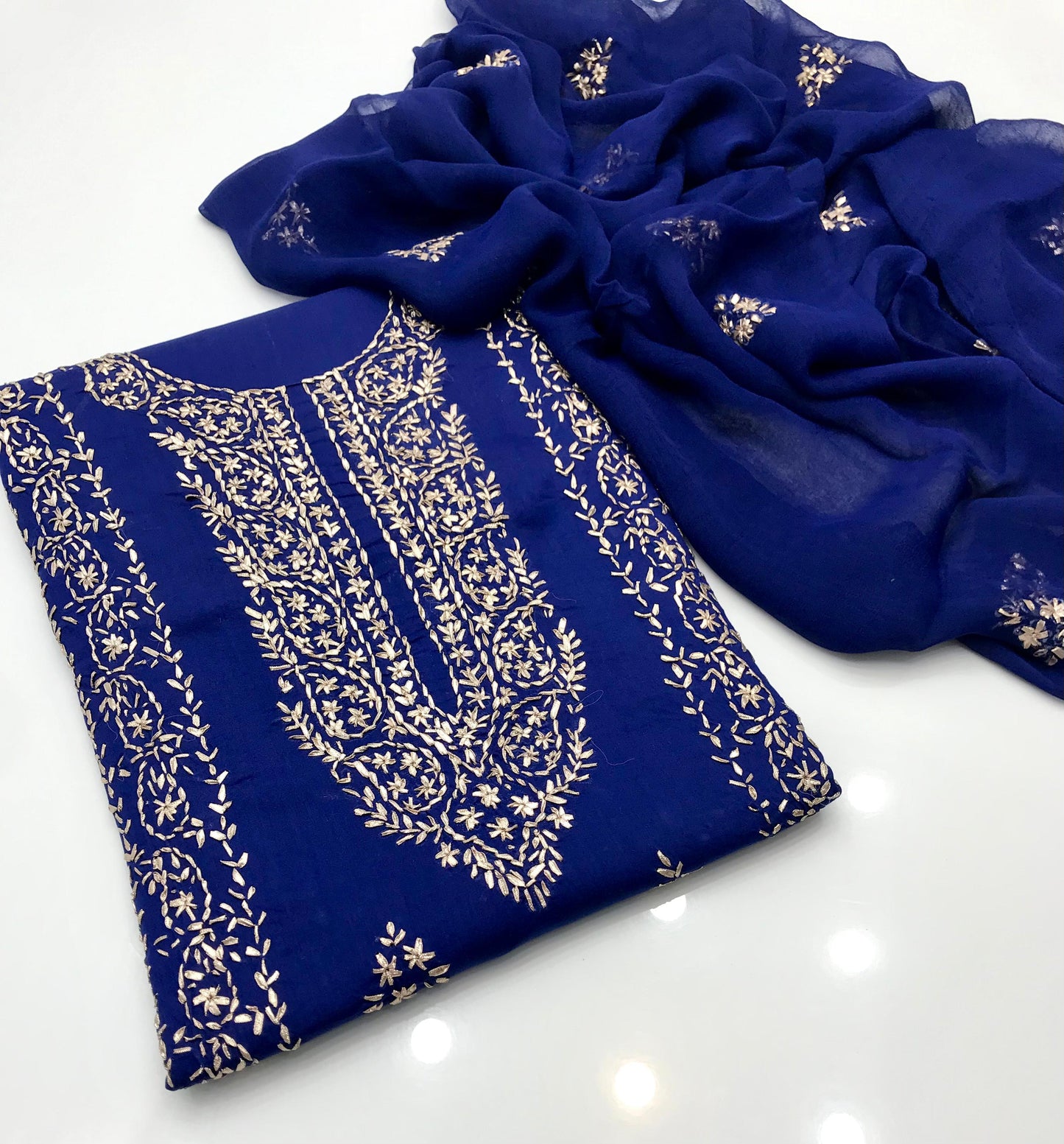 GTM Lawn Embroidered Gotta Work 3 Piece Suit with Chiffon Dupatta #3