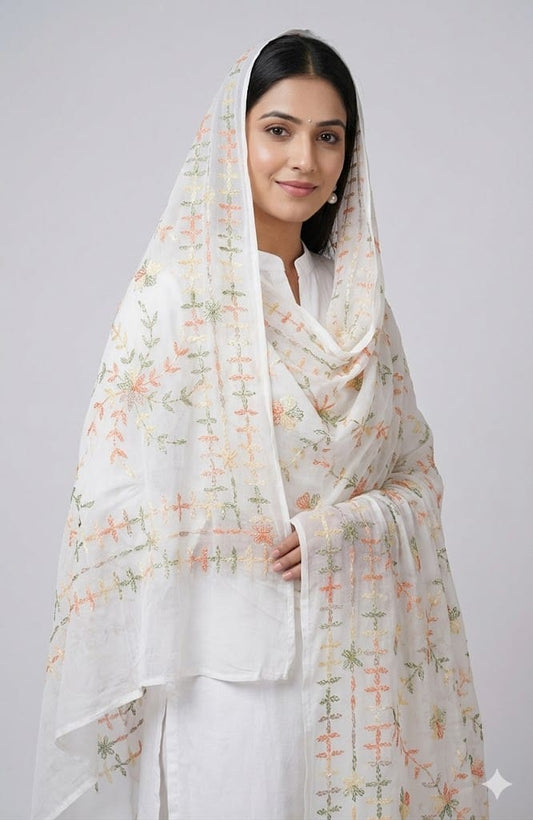 ✨ Pure Chiffon Kacha Sippi Jaal Dupatta – 2.5 Gaz | New Dupatta Collection