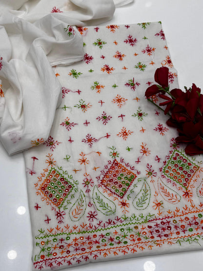 ✨ Lawn Collection – Handmade Chawal Shesha Work 2-Piece Lawn Suit