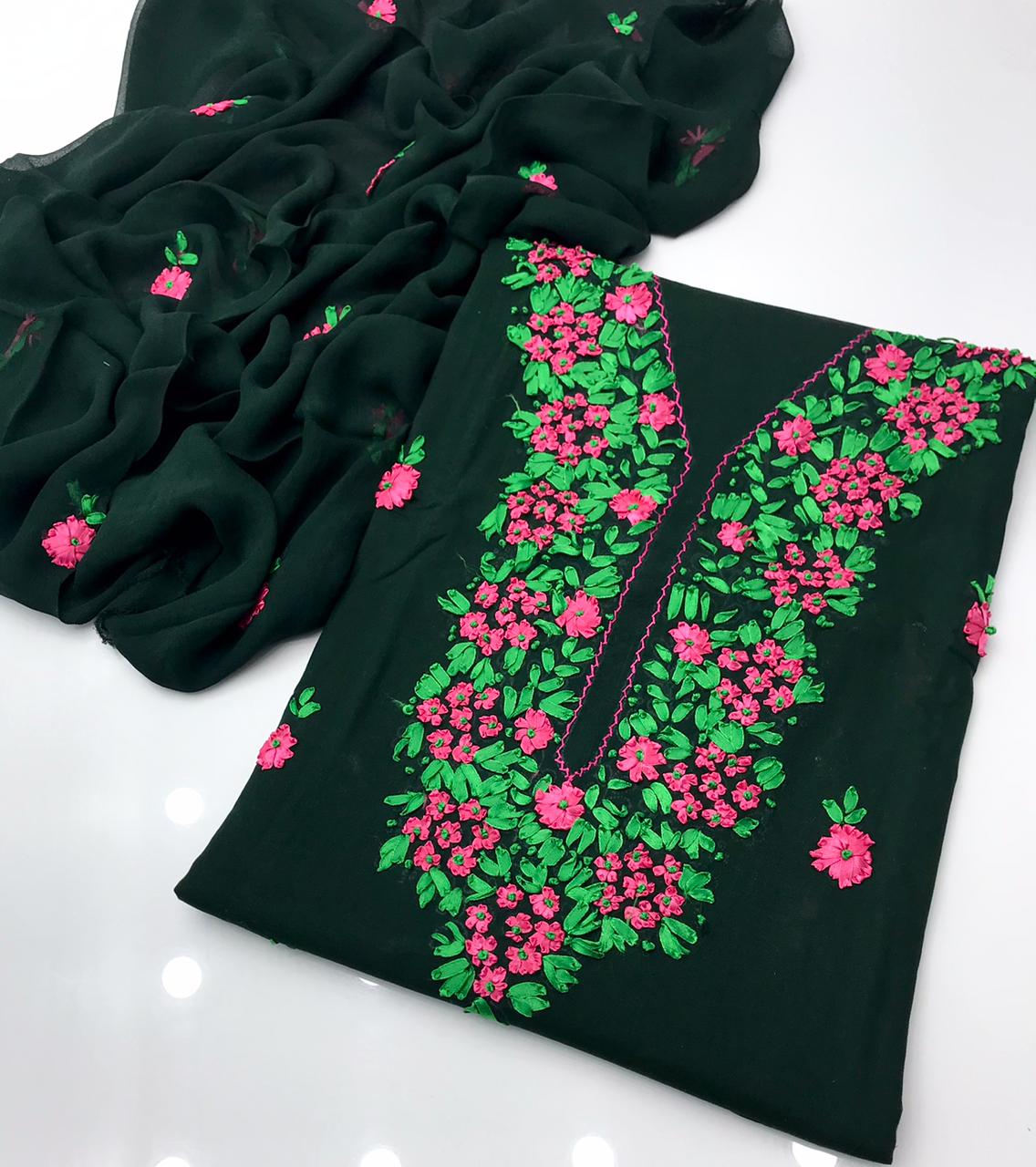 ✨ NEW COLLECTION 2026 – Pure Lawn Handmade Ribbon Work 3-Piece Suit with Embroidered Dupatta