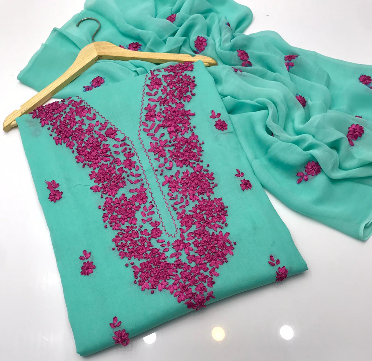 ✨ NEW COLLECTION 2026 – Pure Lawn Handmade Ribbon Work 3-Piece Suit with Embroidered Dupatta