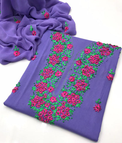 ✨ NEW COLLECTION 2026 – Pure Lawn Handmade Ribbon Work 3-Piece Suit with Embroidered Dupatta