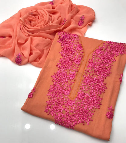 ✨ NEW COLLECTION 2026 – Pure Lawn Handmade Ribbon Work 3-Piece Suit with Embroidered Dupatta