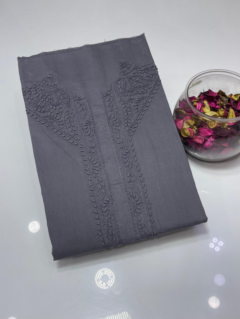 Men's Premium Pure Soft Cotton Embroidered Suit | Hand Embroidery & Fancy Tarkashi | Summer