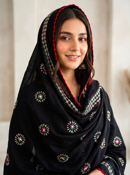 Pure Lawn Balochi Embroidered Chadar with Handmade Mirror Work | Premium Full Size Chadar