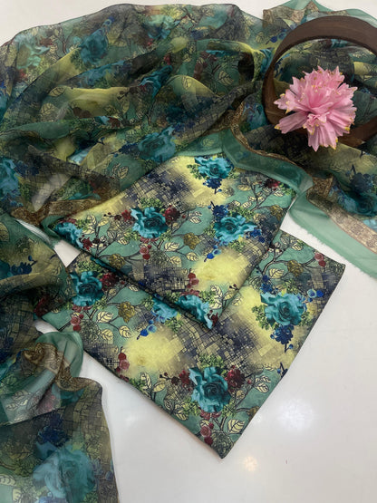 ✨ Premium Swiss Lawn Digital Print 3-Piece Suit with Chiffon Dupatta | Summer Collection
