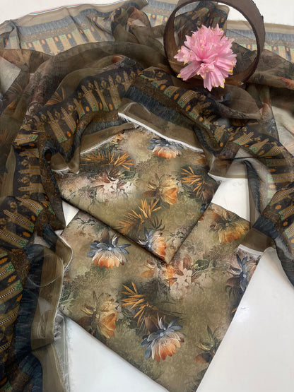 ✨ Premium Swiss Lawn Digital Print 3-Piece Suit with Chiffon Dupatta | Summer Collection