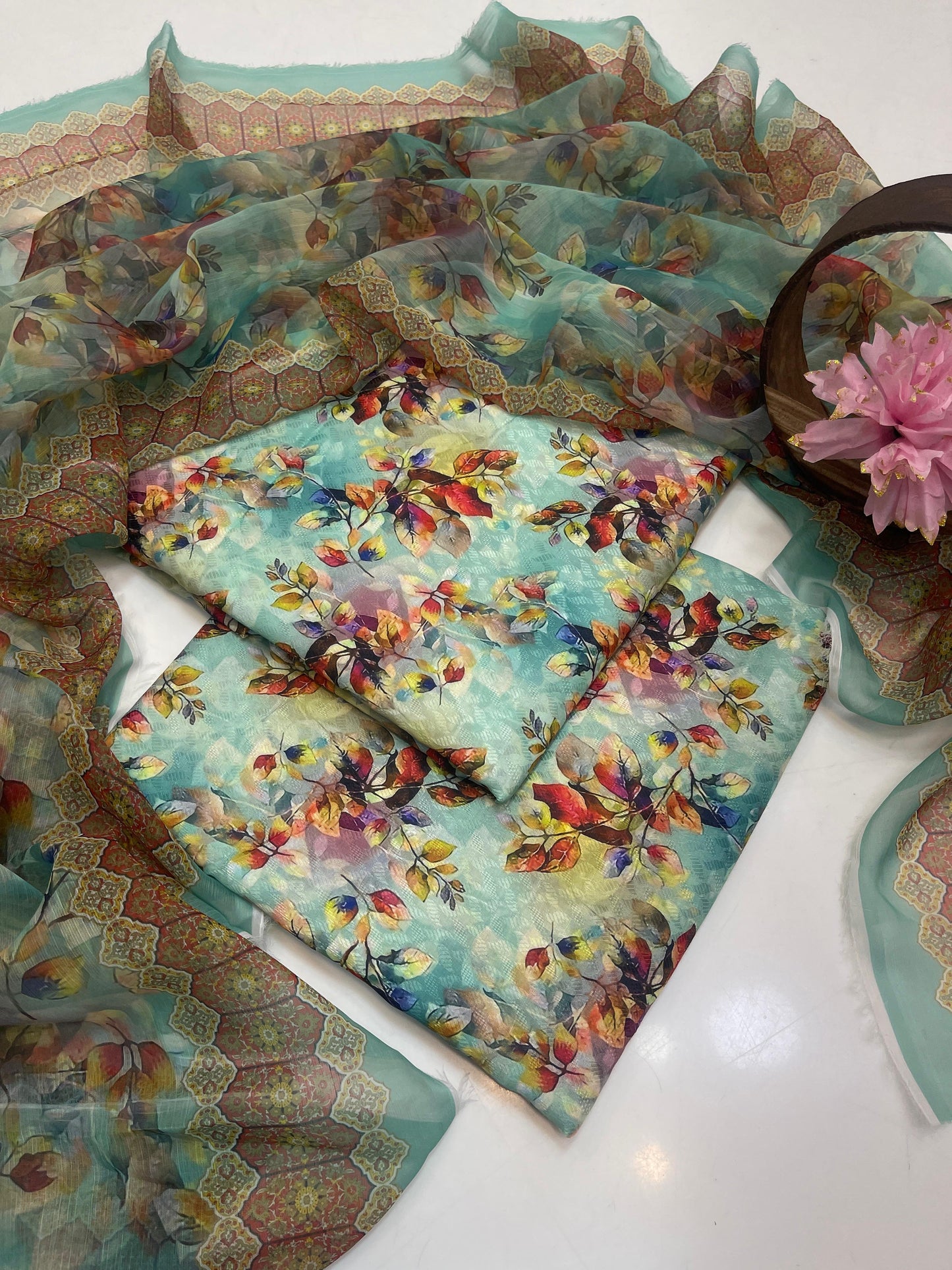 ✨ Premium Swiss Lawn Digital Print 3-Piece Suit with Chiffon Dupatta | Summer Collection