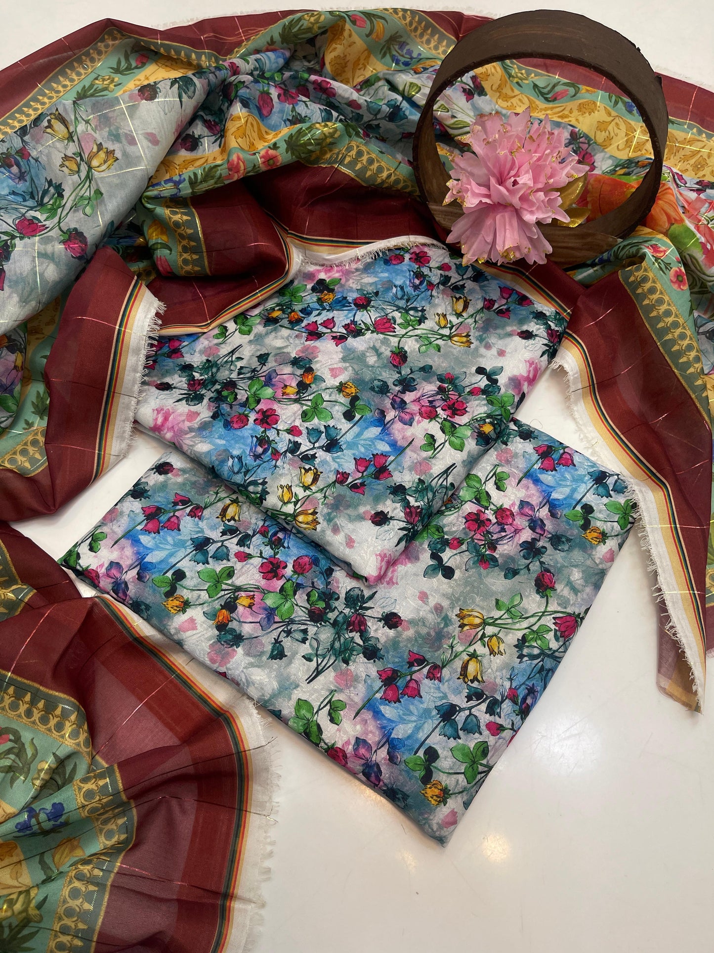 ✨ Premium Swiss Lawn Digital Print 3-Piece Suit with Chiffon Dupatta | Summer Collection