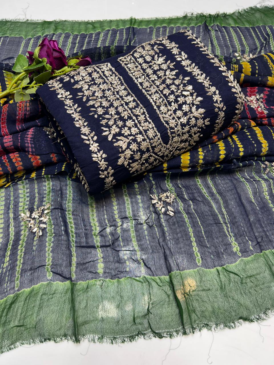 ✨ New Collection 2026 – Pure Lawn 3PC Suit with Handmade Gotta Gala & Tie & Dye Dupatta #4