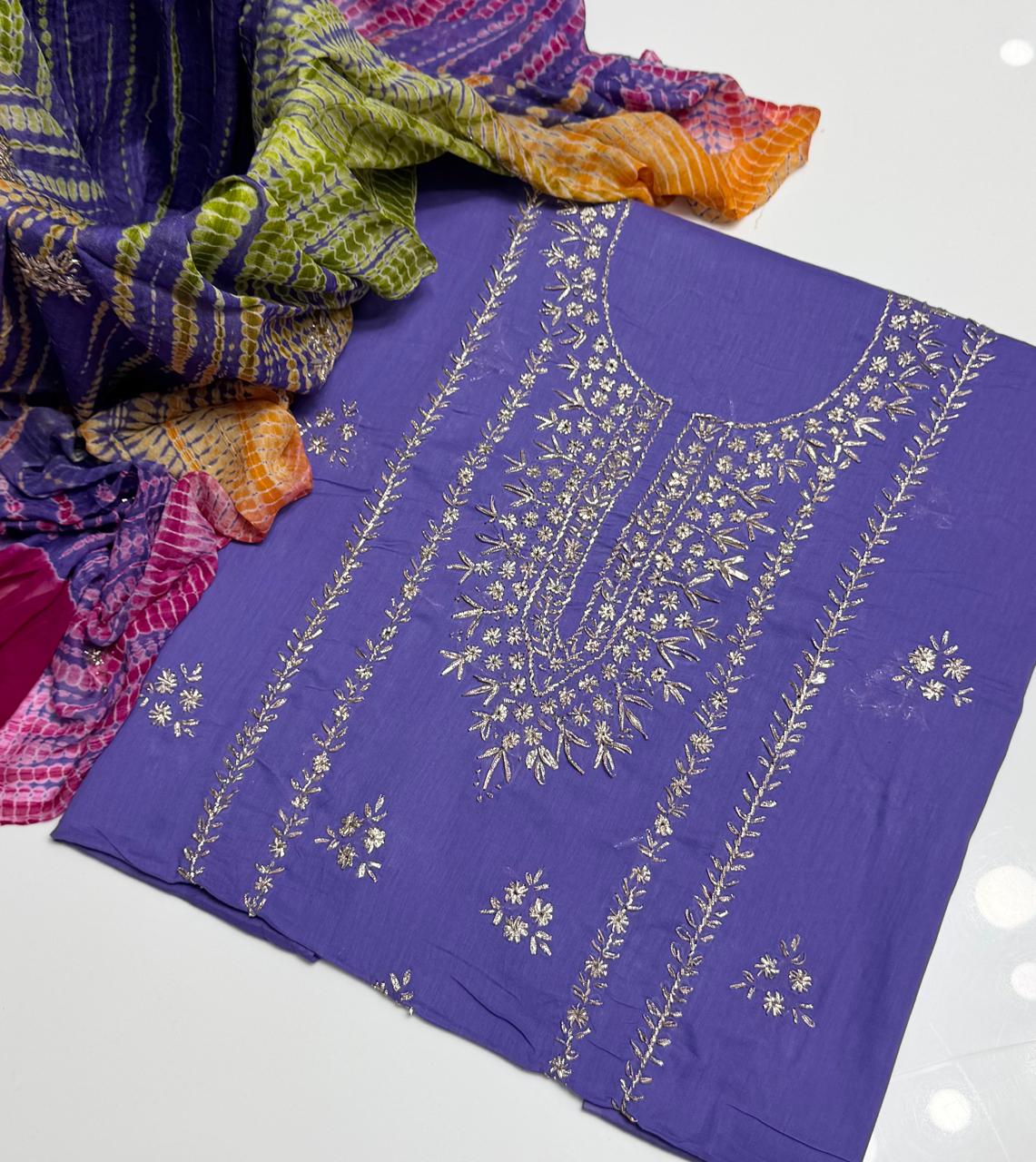 ✨ New Collection 2026 – Pure Lawn 3PC Suit with Handmade Gotta Gala & Tie & Dye Dupatta #4