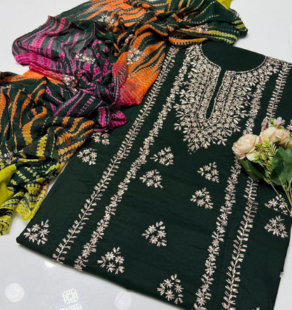 ✨ New Collection 2026 – Pure Lawn 3PC Suit with Handmade Gotta Gala & Tie & Dye Dupatta #4